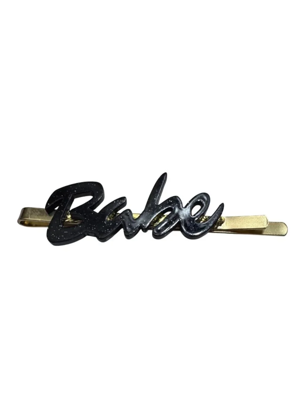 Babe Hair Clip Black & Gold Metal Hair Accessory